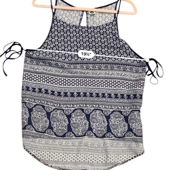 Roxy high low tank top beachy blue white large - Picture 6 of 8